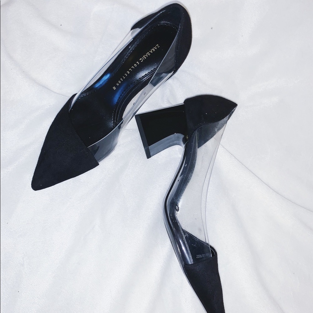 NWOT Black Zara Vinyl High Heel